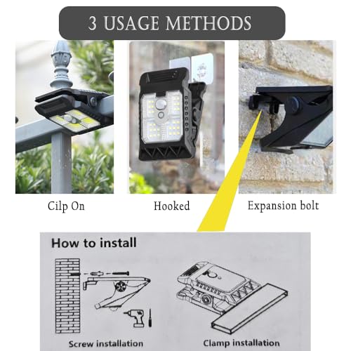 1 Pack Clip On Solar Lights Outdoor Waterproof