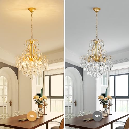 5 Light Crystal Candle Chandelier Pendant Ceiling Modern Lighting Fixture for Bedroom Hallway Bar Kitchen Bathroom