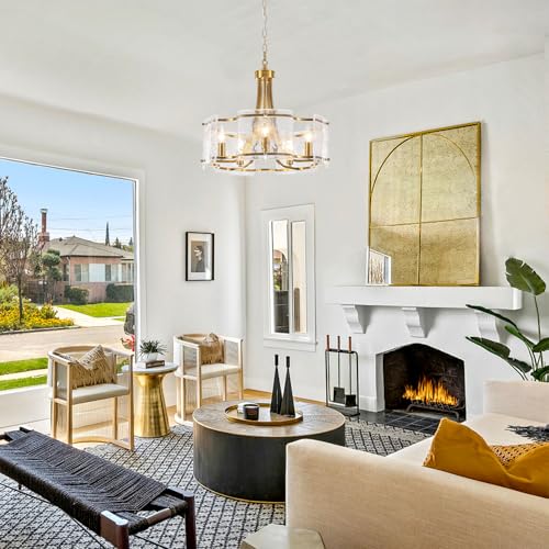 19'' Gold Glass Chandeliers for Dining Room