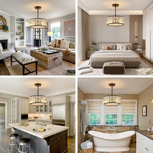 3 Light Crystal Ceiling Light
