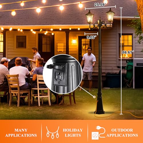 Dusk to Dawn Outdoor Lamp Post Lights with Outlet
