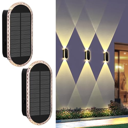 2PK Solar Fence Lights Outdoor