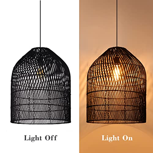 1 Light Wicker Bell Pendant Lamp