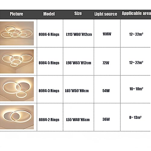 Chaners Ceiling Light LED Ceiling Light Ring Design Lighting Dimmable with Remote Control Lights for Living Room Bedroom Hallway
