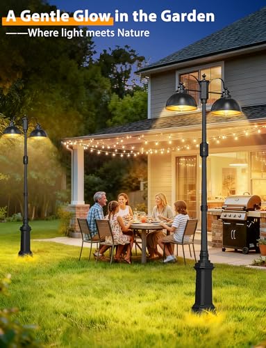 360° Motion Sensor Outdoor Post Lights with GFCI Outlet