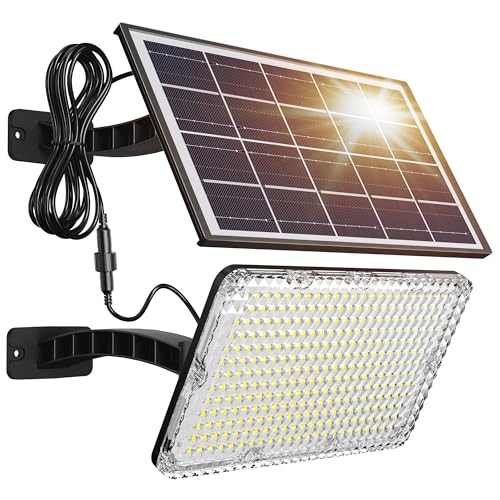 1000 Lumens 299 LED Solar Lights Outdoor Bright Solar Black 1 Pack