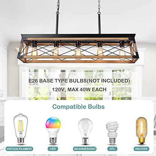 Farmhouse Rustic Wood Chandelier