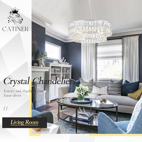 Chrome Crystal Chandelier 24" 8