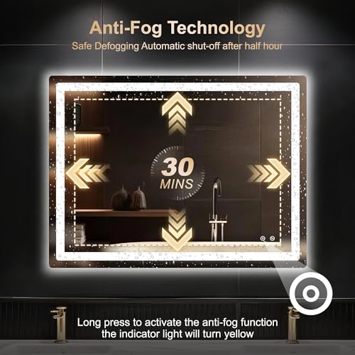 30x40 LED Bathroom Vanity Mirror with Lights