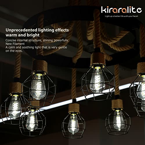 ST19(ST58) LED Edison Bulb, Vintage,6 Pack,Natural White 4000K, Antique Flexible Spiral LED Filament Light Bulb, Dimmable, 600LM, 6W Equivalent to 60W, E26 Base,Clear Glass (6 Count)