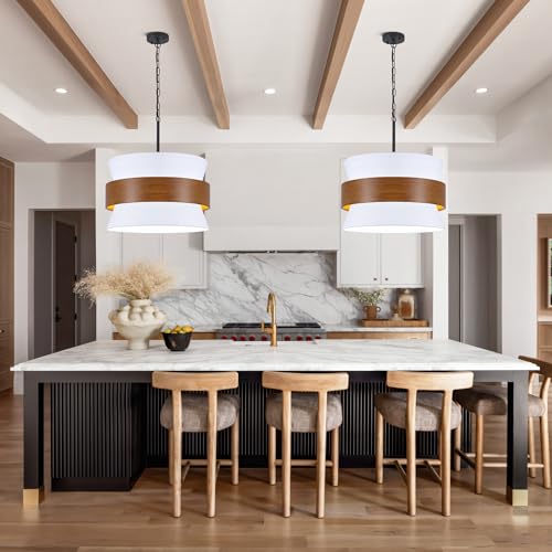 White Drum Farmhouse Chandelier