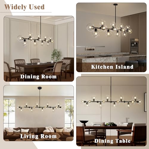 75'' Linear Chandeliers for Dining Room Extra Long Sputnik Chandelier