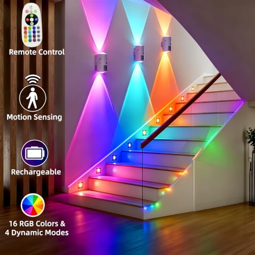 4 Pack RGB Dynamic Gradient Step Lights