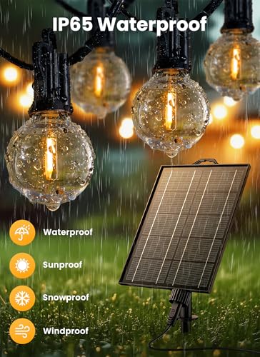 108FT 52LED Solar String Lights Outdoor with Remote & USB Port (108 Foot)