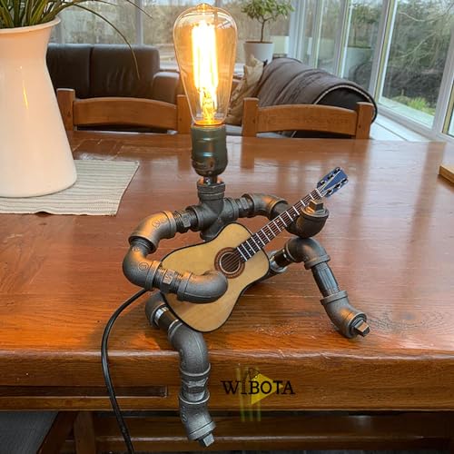 Steampunk Guitar Pipe Robot Table Lamp