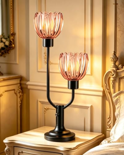 Flower Mid Century Modern Table Lamp for Living Room Dimmable Gift