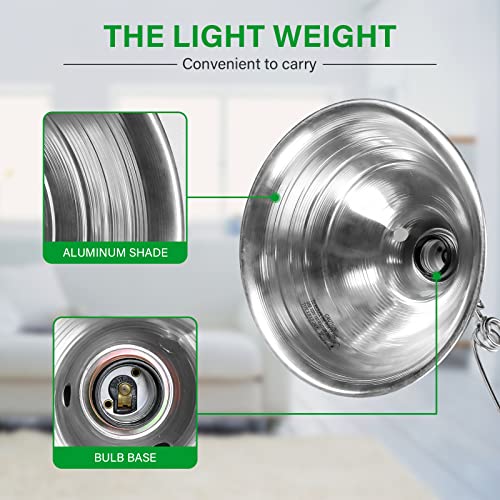 Clamp Lamp Light with 8.5 Inch Aluminum Reflector up to 150 Watt E26 (6 Count)