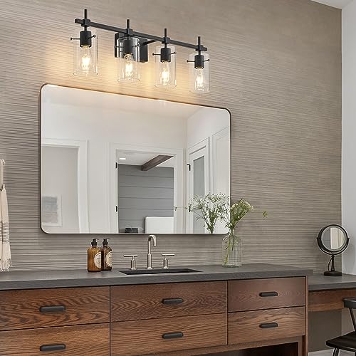 4 Lights Vanity Light Black Bathroom Vanity Lights Over Mirror Vanity Lights for Mirror Bathroom Light Fixture