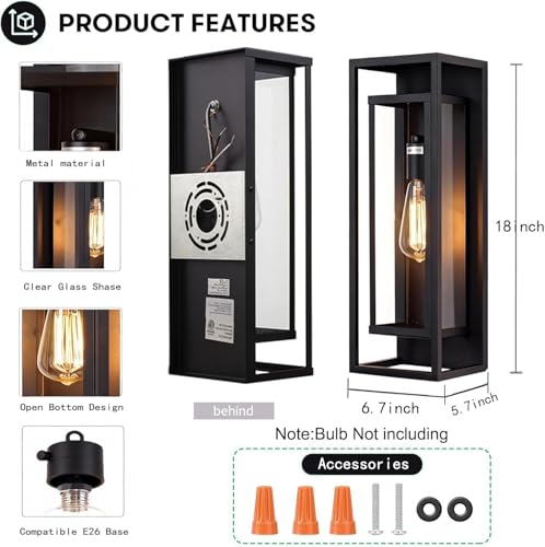 4 Pack 18inch Outdoor Wall Light Fixtures (4 Count)