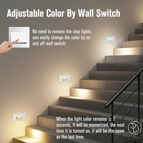 LED Step Light Outdoor Indoor Stair Lights 12V Low Voltage 3000K (3 Count)