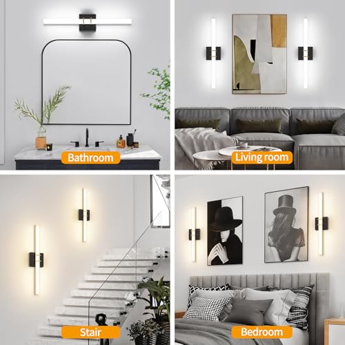 Modern Black and Brass Vanity Light Bar 24 Inch