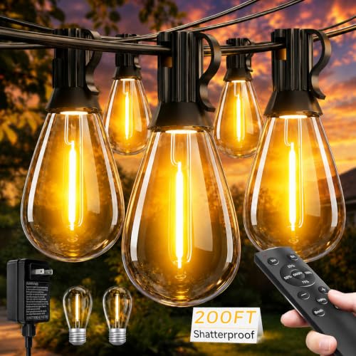 200FT LED Outdoor String Lights with Remote