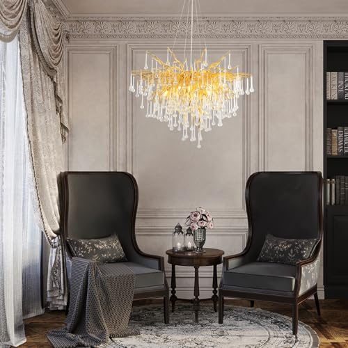 Gold Crystal Chandelier for Dining Room