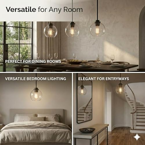 Black Globe Pendant Light (2 Count)
