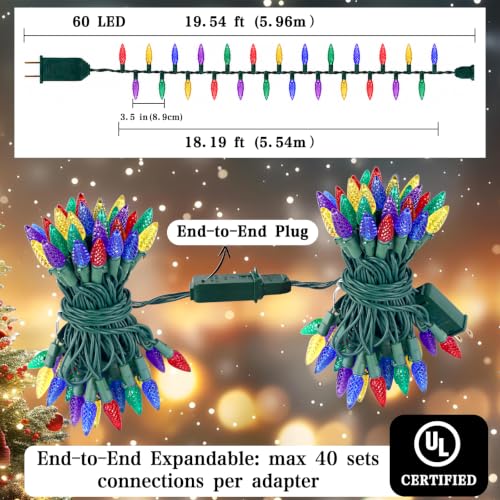 C6 Gentle Twinkle Christmas Lights (Multicolor / 60 LED)