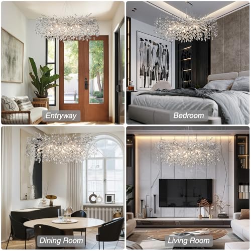 47" Silver Tree Branch Chandelier