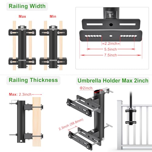 Deck Railing Umbrella Holder for 1
