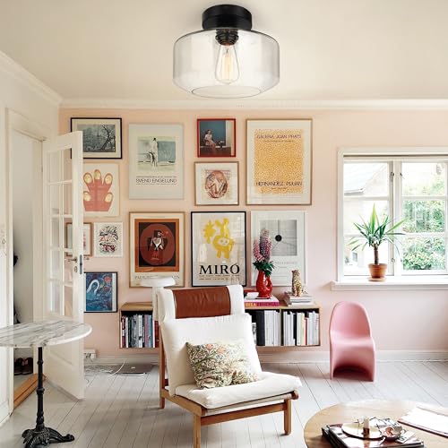 Industrial Semi Flush Mount Ceiling Light Large