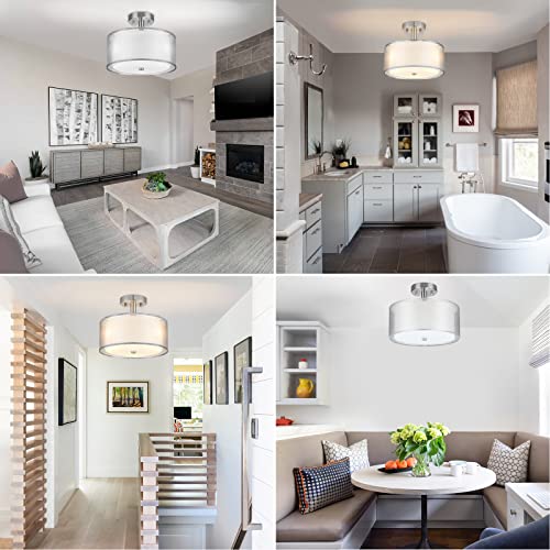 3 Light Semi Flush Mount Ceiling Light Fixture