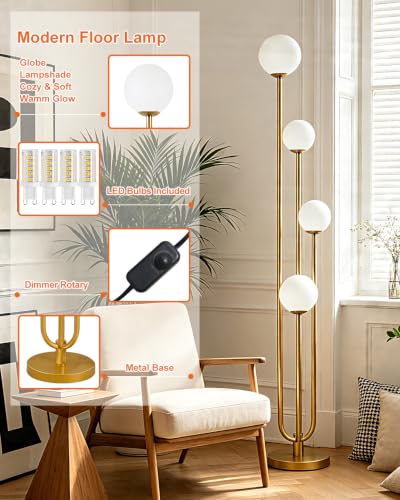 Gold Globe Floor Lamp 4 (4 Count)