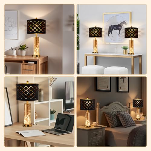 25.6" Black Table Lamps Set of 2 (2 Count)