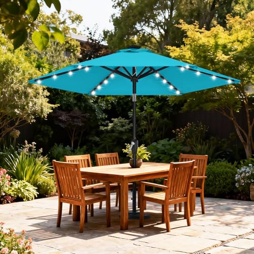Solar Led Patio Umbrella with 24 Lights 7.5FT