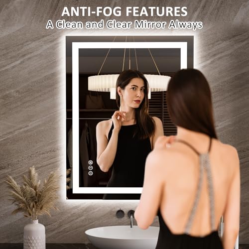 27.6"x35.4" LED Bathroom Mirror with Lights