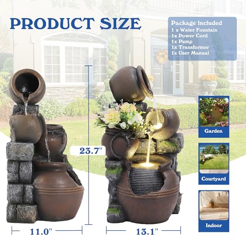 Outdoor Cascading Rock Water Fountain