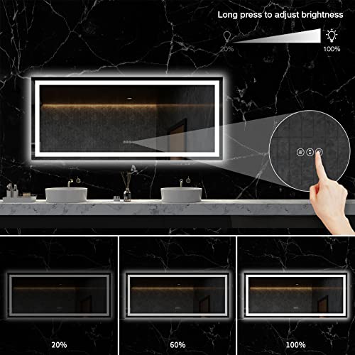 60"X28" LED Bathroom Mirror with Light