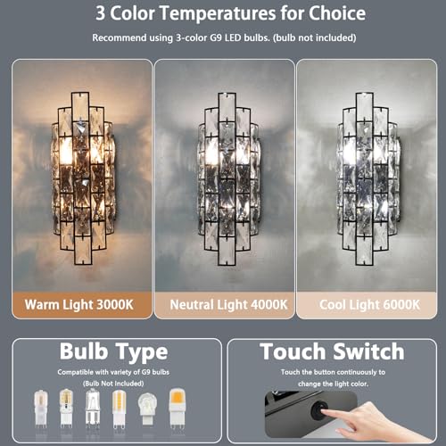 Black Crystal Wall Sconce