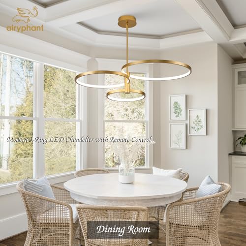 LED Ring Chandelier Modern Gold Chandellier for Dining Room 3 (3 Count)