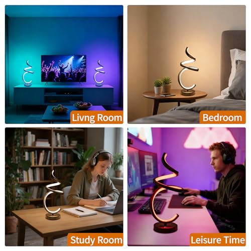 Modern Spiral LED RGB Table Lamp