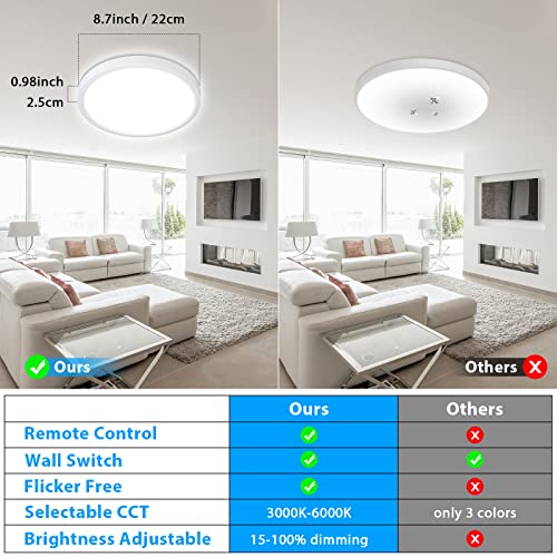 Dimmable Ceiling Light with Remote Control