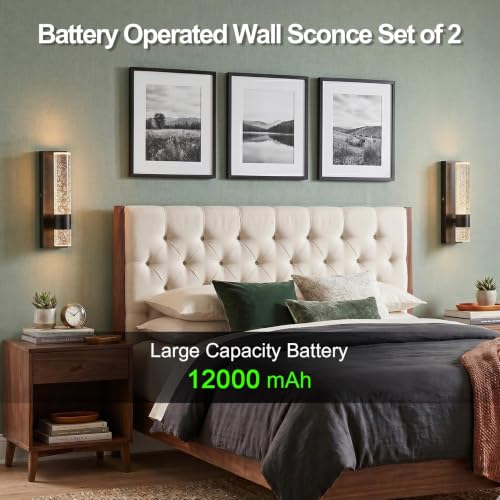 Bubble Crystal Wireless Rechargeable Wall Sconce Set of 2