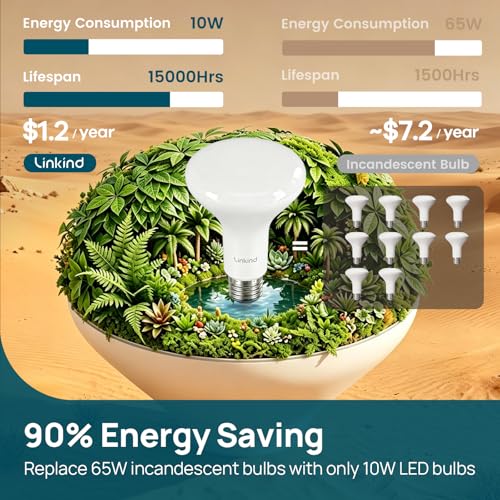12 Pack BR30 LED Flood Light Bulbs Indoor (12 Count)