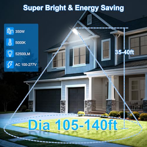 350W LED Parking Lot Light Trunnion Mount 52500LM 5000K IP65