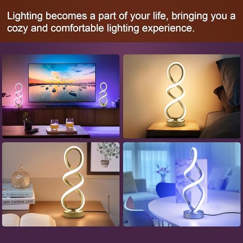 Modern Spiral LED RGB Table Lamp