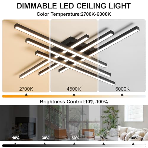 43.3" Modern Ceiling Light with Remote