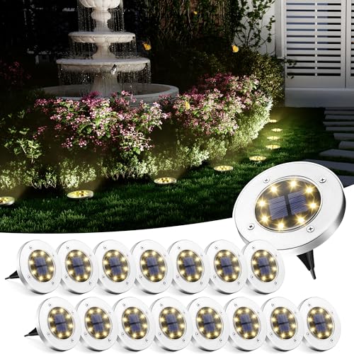 Solar Ground Lights Outdoor (16 Count)