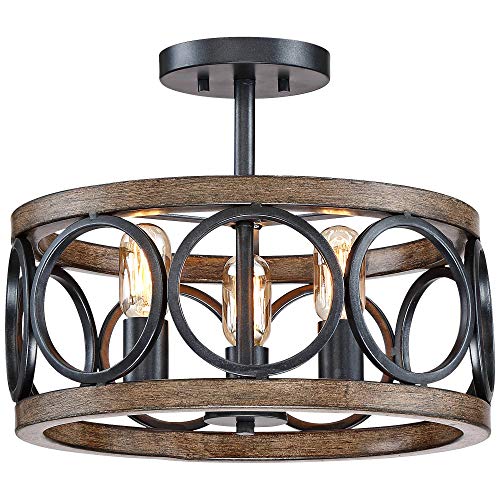 Salima 16" Wide Black Wood 3